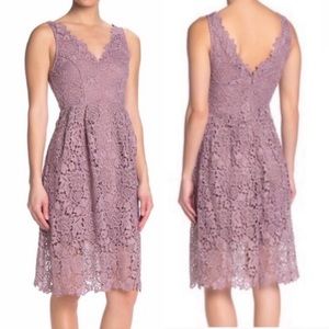 ASTR The Label V-neck Lace Fit & Flare Dress M
